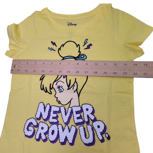 Spotted Zebra Girls Tinker Bell Never Grow Up Short-Sleeve Shirt Yellow M(8) - Picture 7 of 8
